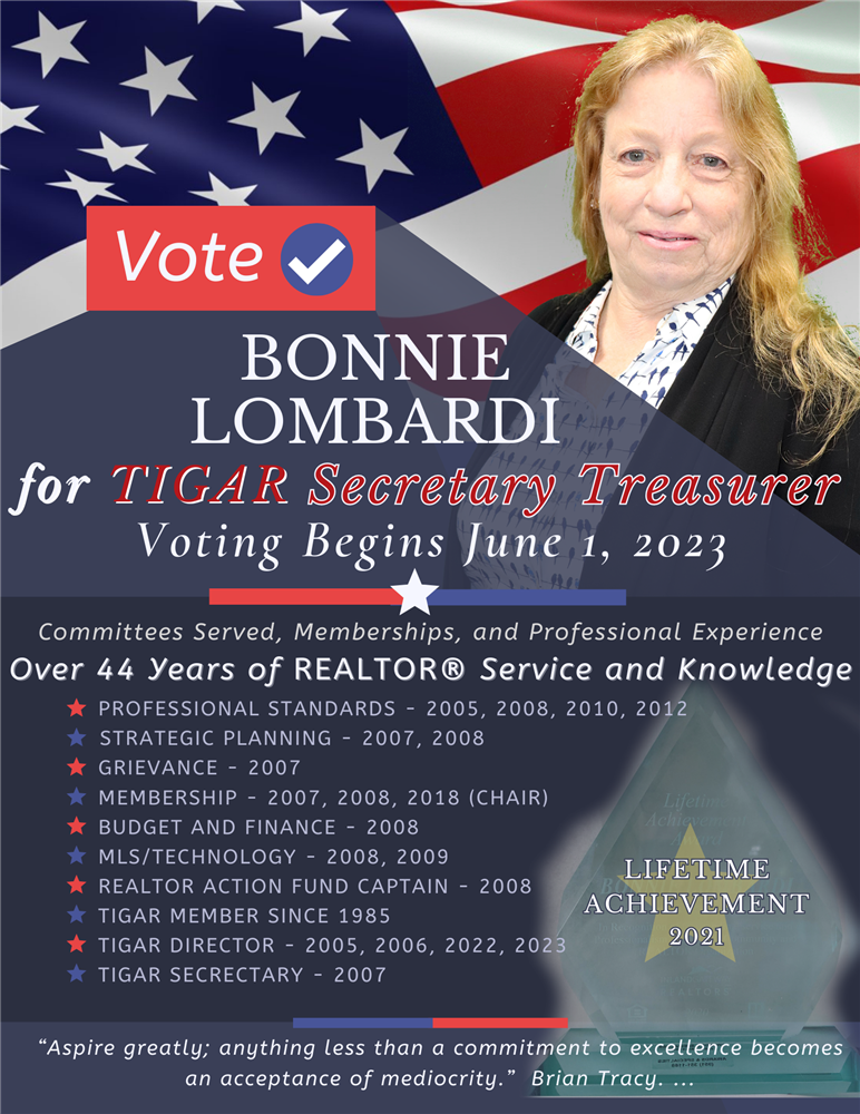 Please vote for Bonnie Lombardi for Secretary!
